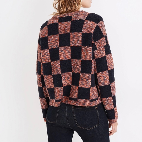 Madewell Space-Dye Checkered Pullover Sweater - Picture 4 of 11